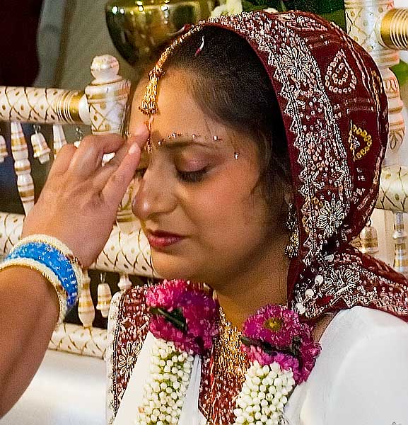Close up of bride’s face