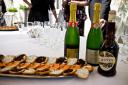 cavier, cassis, champagne and canapes in French Chateau wedding