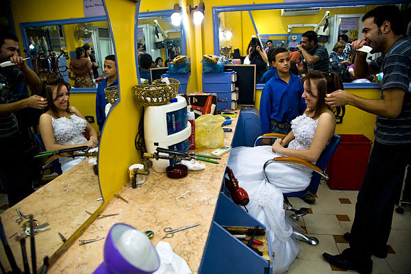 bridal hair styling for Egyptian wedding
