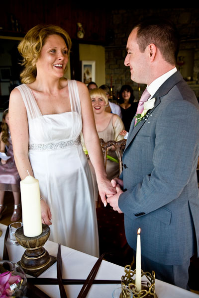 laughter during wedding vows