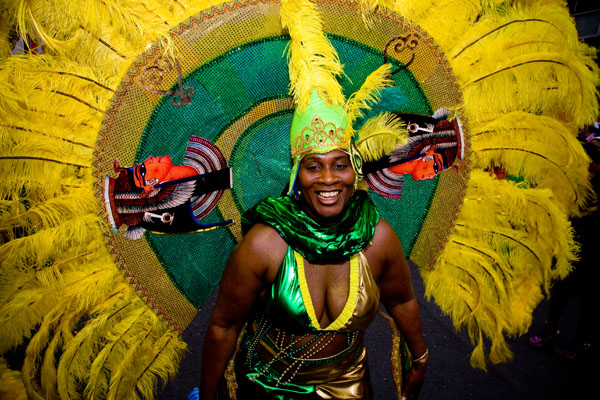 full spread wing-like costume at Huddersfield Carnival 2009
