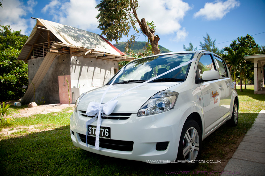 wedding car in the Seychelles