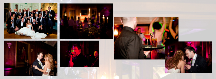 evening wedding reception pictures at Thornton Manor