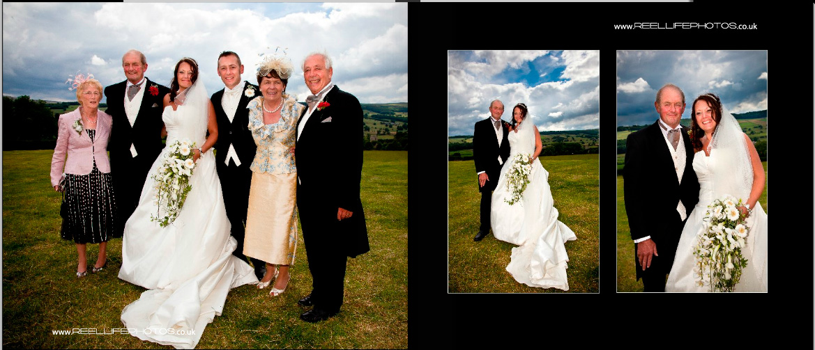storybook album design from farm wedding in Yorkshire