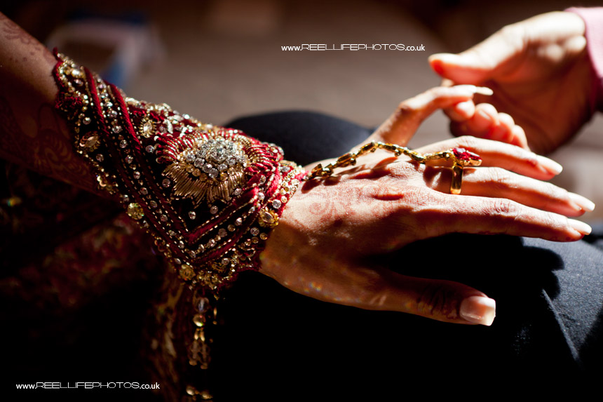 Asian Bride's hand showing her Mehndi (henna) decorations