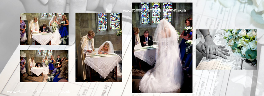 church wedding in storybook album design