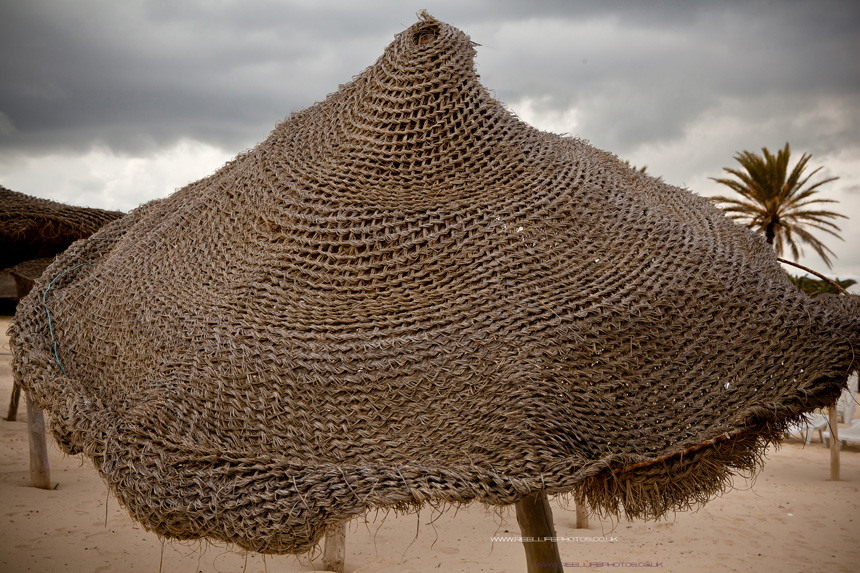 Abstract art with Tunisian umbrellas