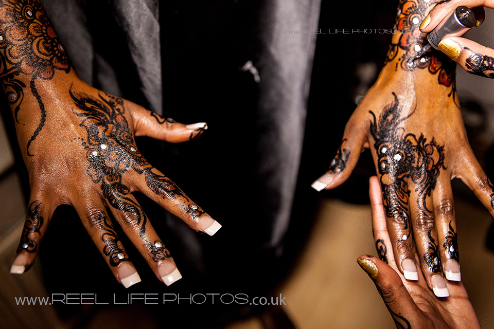 Somali bride's hands with henna