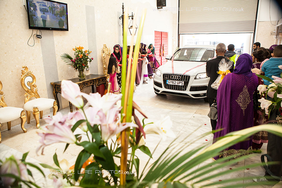 Bolton Excellency entance with limo -  Best Asian wedding venue in the North of England