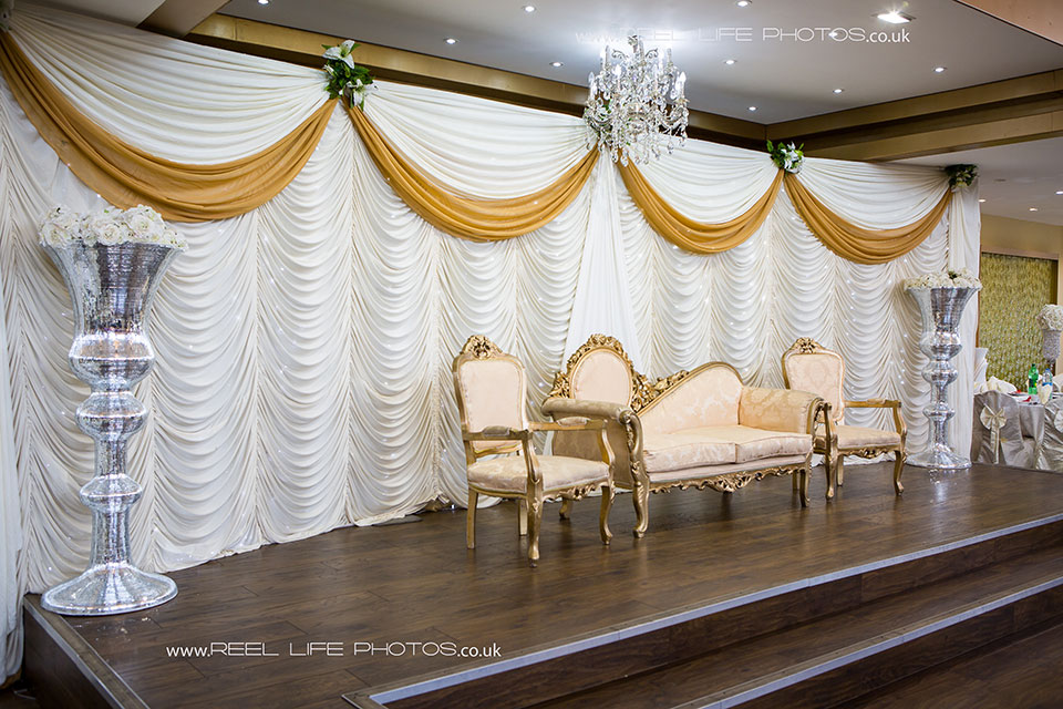 Asian wedding photography in West Yorkshire of a stage