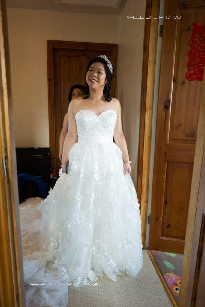 Chinese bride in her wedding dress