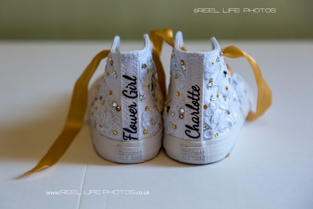 flower girl's personalised wedding boots