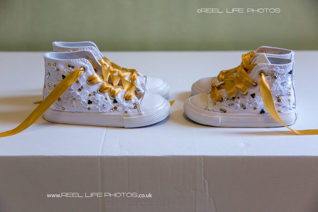Personalised children's canvas wedding boots